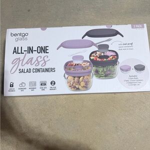 Bentgo Glass Food Storage Containers - Lavender and Gray